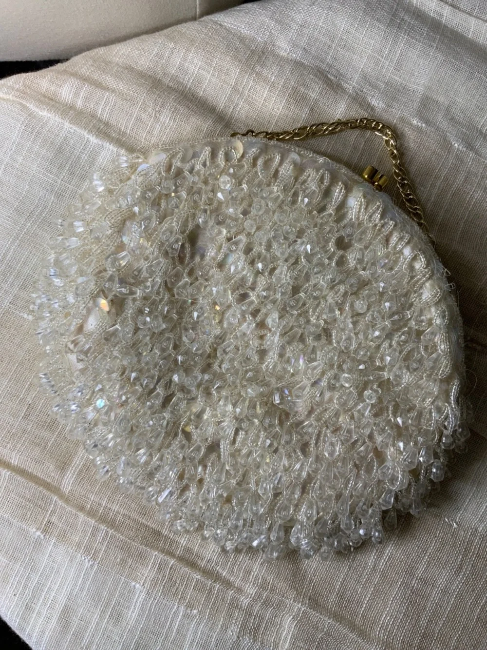 Vintage Hand-Beaded Bridal Purse